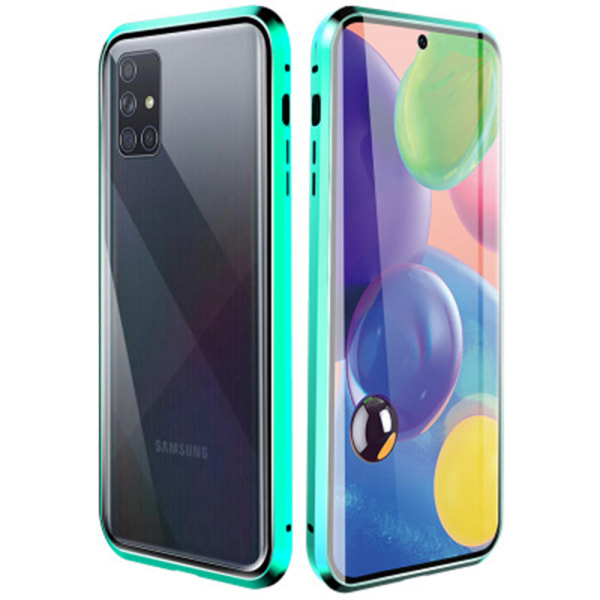Stilfuldt fuld cover magnetisk cover - Samsung Galaxy A71 Grön