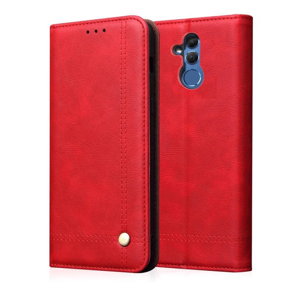 LEMAN Stilrent Plånboksfodral för Huawei Mate 20 Lite Röd Röd