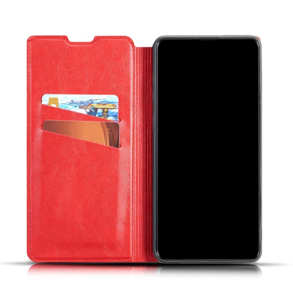 Samsung Galaxy S10 Plus - Praktiskt Stils�kert Pl�nboksfodral Röd