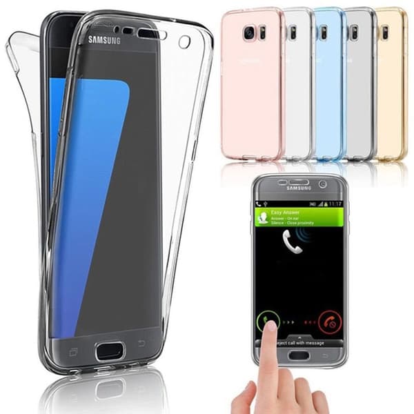 Samsung Galaxy S10e - Dubbelt Silikonfodral med Touchfunktion Transparent