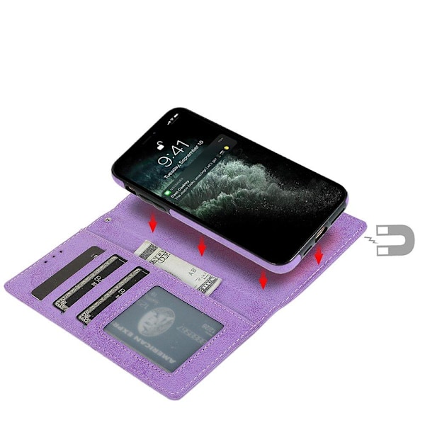 iPhone 12 Pro Max - Robust dobbelfunksjons lommebokdeksel Svart