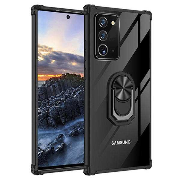 Samsung Galaxy Note 20 - Praktiskt Skyddsskal med Ringhållare Svart