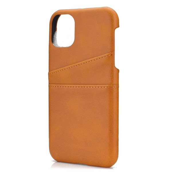 iPhone 12 Mini - Gennemtænkt praktisk cover med kortholder Ljusbrun