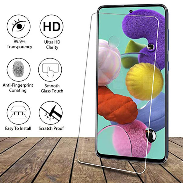 Samsung Galaxy A41 Standard 5-PACK näytönsuoja 9H 0,3mm Transparent/Genomskinlig