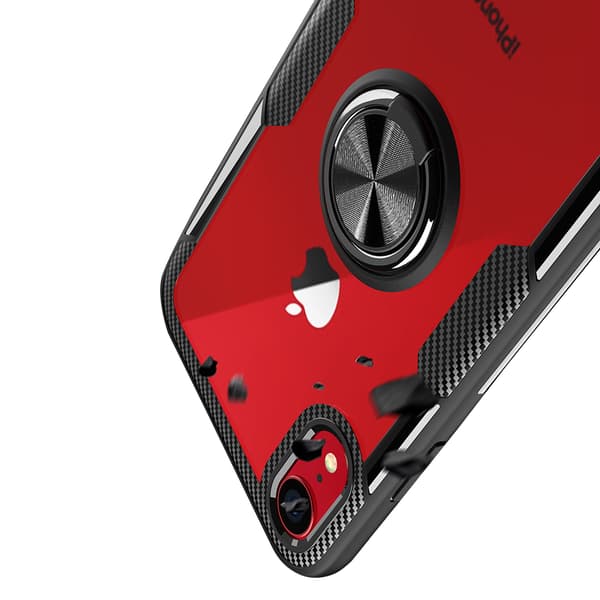 iPhone XR - Genomtänkt Skal med Ringhållare Blå/Blå