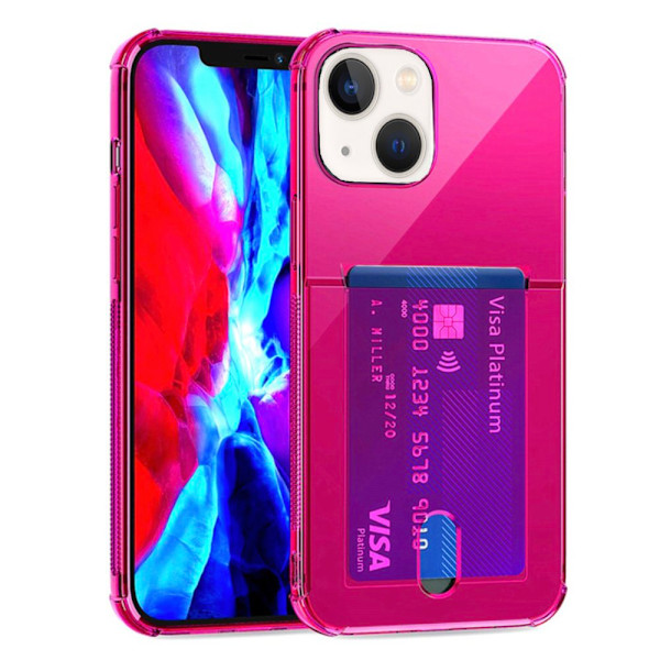 iPhone 13 Mini - Smart Skyddsskal med Korthållare Blå