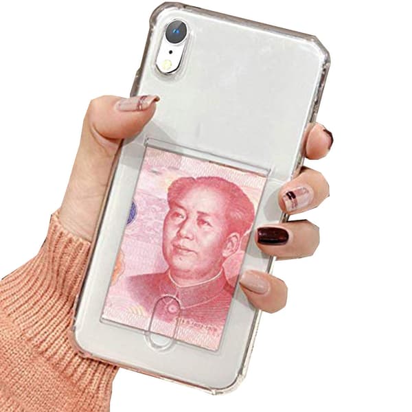 iPhone XR - Silikondeksel med kortholder Transparent