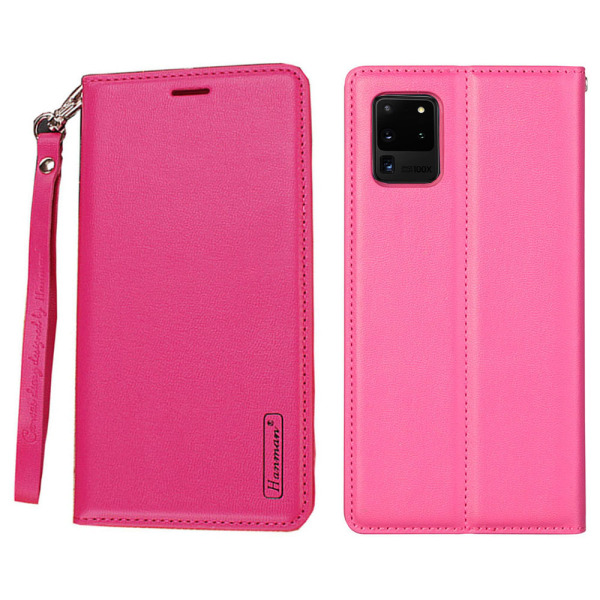 Praktiskt Plånboksfodral - Samsung Galaxy S20 Ultra Rosaröd