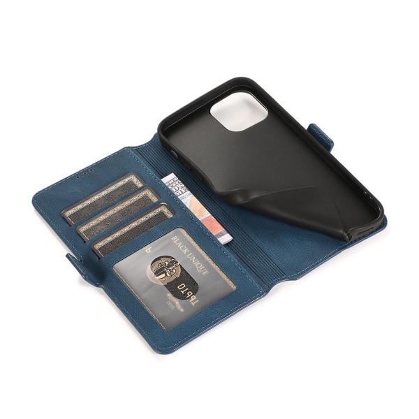 iPhone 12 - Stilig Floveme Wallet-deksel Mörkblå
