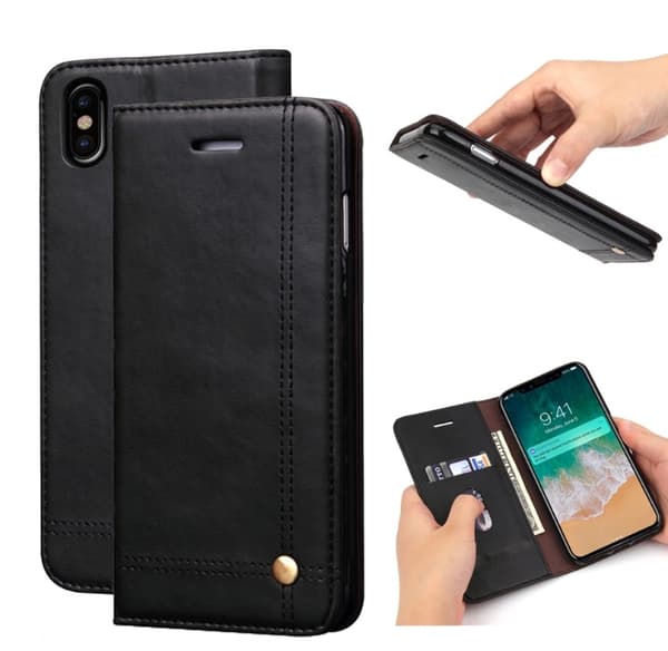 Fodral med Kortfack (RUSTIC) till iPhone X/XS Ljusbrun