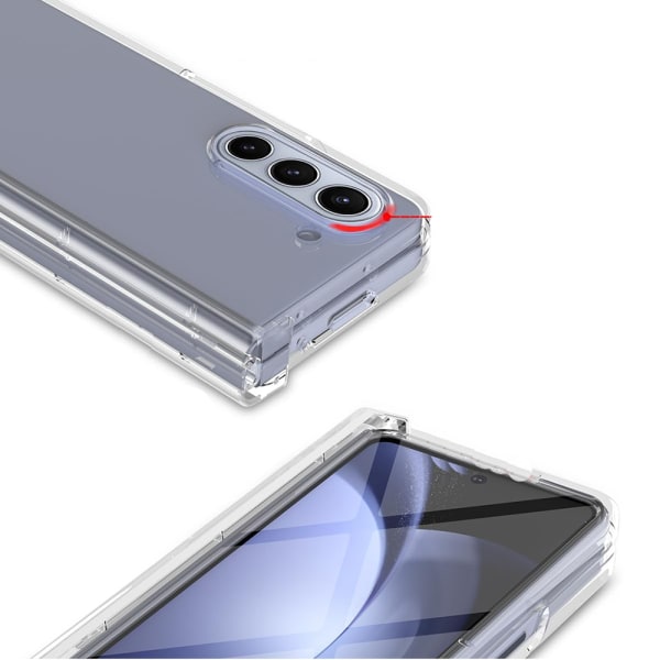 Mykt silikon TPU/PC-celledeksel til Samsung Galaxy Z Fold 5 Transparent