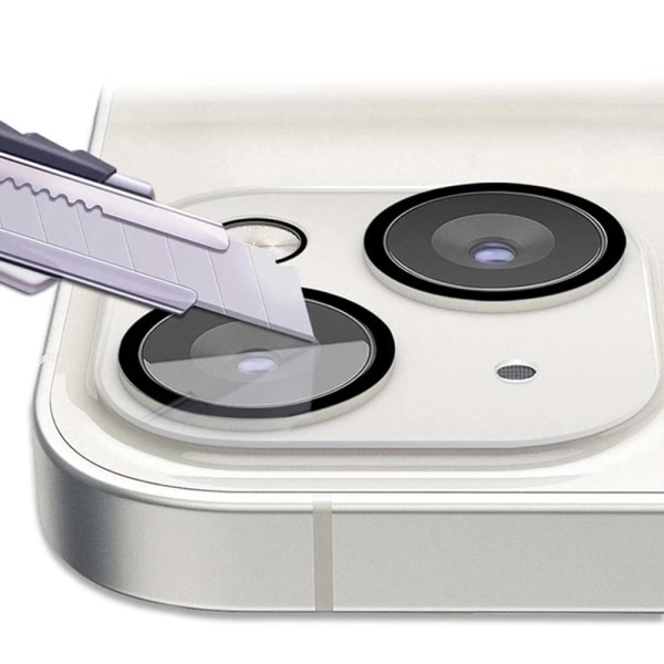 2-PACK iPhone 13 2.5D HD -kameran linssin suojus Transparent/Genomskinlig