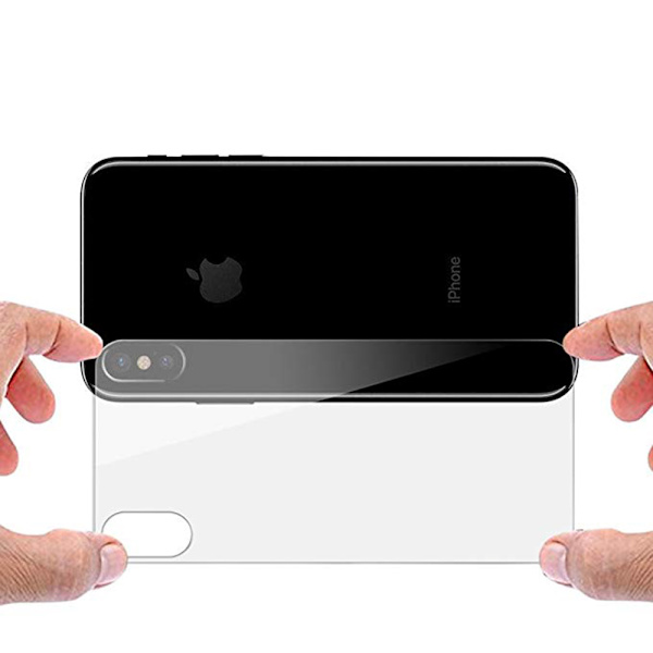 iPhone X/XS - 2st Skärmskydd för Baksida (HeliGuard) Genomskinlig