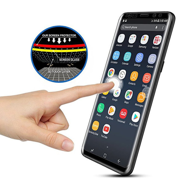 MyGuard 3D näytönsuoja Samsung Galaxy S9Plus -puhelimelle Transparent/Genomskinlig