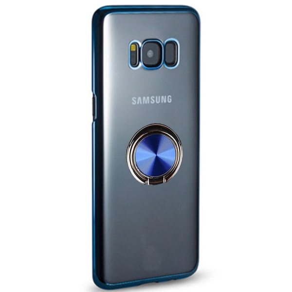 Samsung Galaxy S8 - Beskyttende silikonveske Ringholder Svart Svart