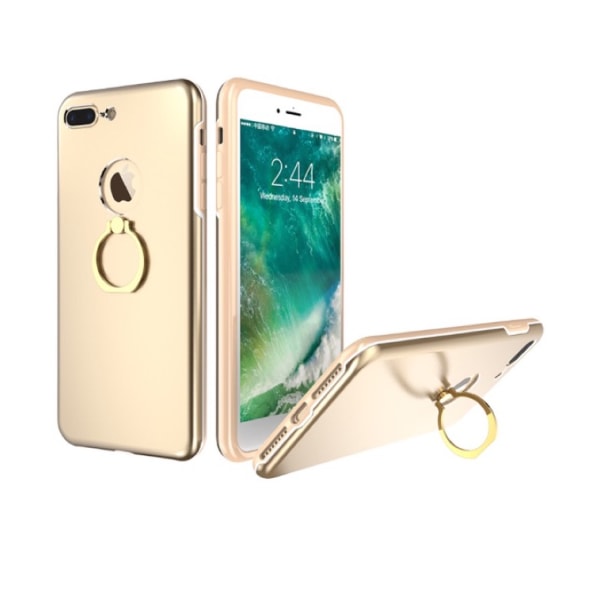 Eksklusivt Elegant iPhone 8 Plus etui med Ringholder KISSCASE Svart