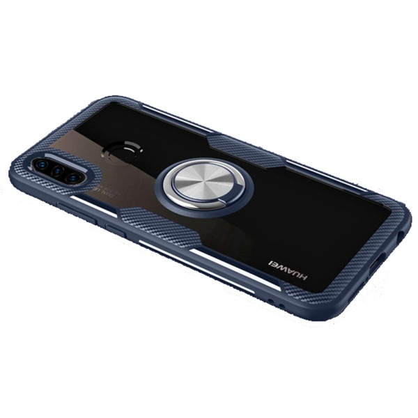 Huawei P30 Lite - Stilig deksel med ringholder Blå