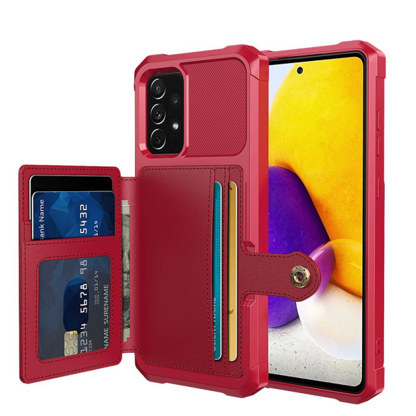 Samsung Galaxy A52 - Praktisk beskyttelsescover med kortholder Röd