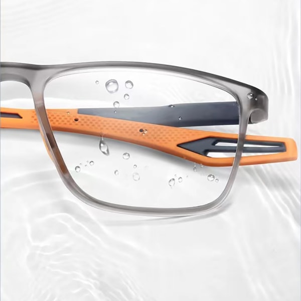 Unisex sportglasögon för närsynthet: Ultralätta silikon- och TR-glasögon, blåljusfilter, halkfria. Svart/Grå +1.0