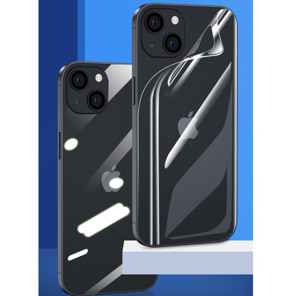 2-PAKK iPhone 13 Bakside Hydrogel Skjermbeskytter 0,3 mm Transparent/Genomskinlig