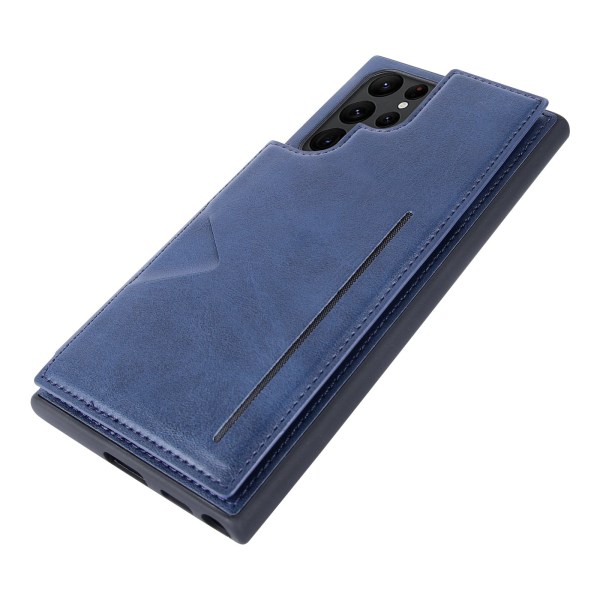 Samsung Galaxy - Cover med kortholder Mörkblå S23 Ultra