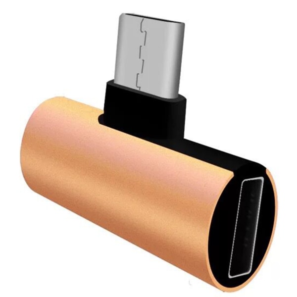 Praktiskt Type-C Audio Adapter AUX 3.5 + Type-C Port Röd