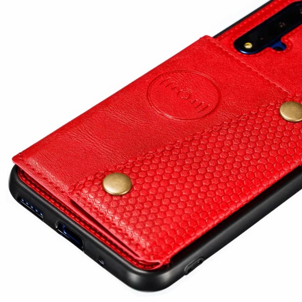 Huawei Nova 5T - Stilfuldt cover med kortholder Röd