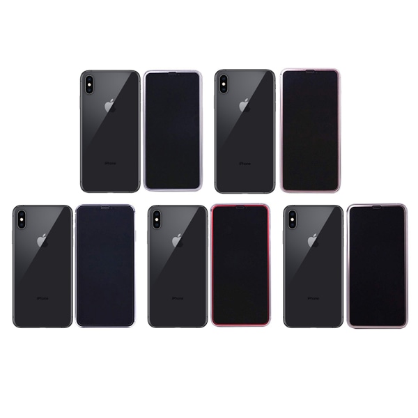 4-PACK iPhone XS Max ProGuard Skärmskydd 3D Aluminiumram Röd