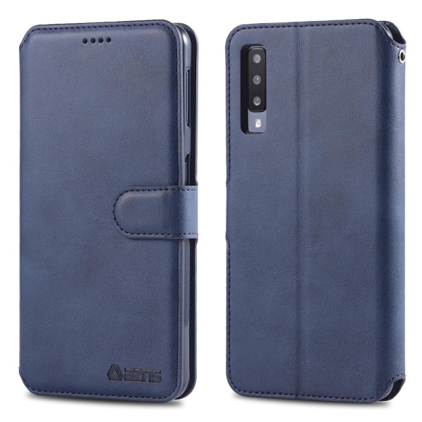 Samsung Galaxy A70 - Praktisk AZNS Wallet Case Mörkblå