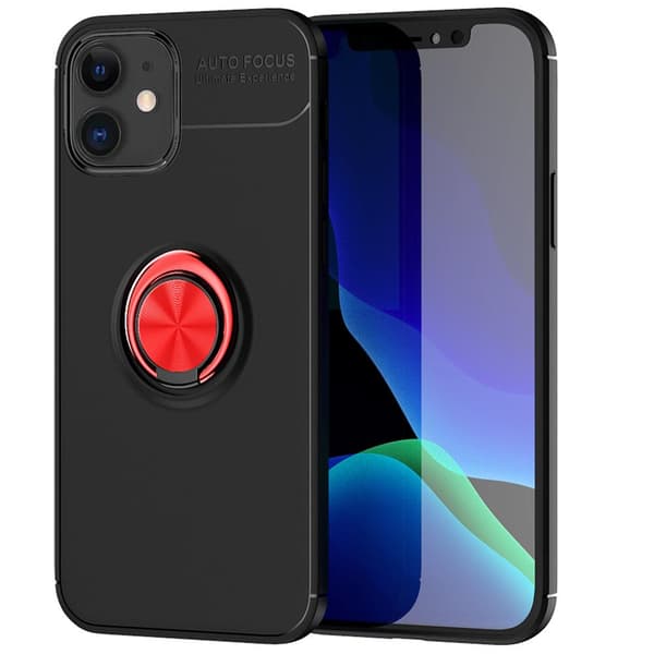 iPhone 12 - Stilfuldt AUTO FOCUS cover med ringholder Svart