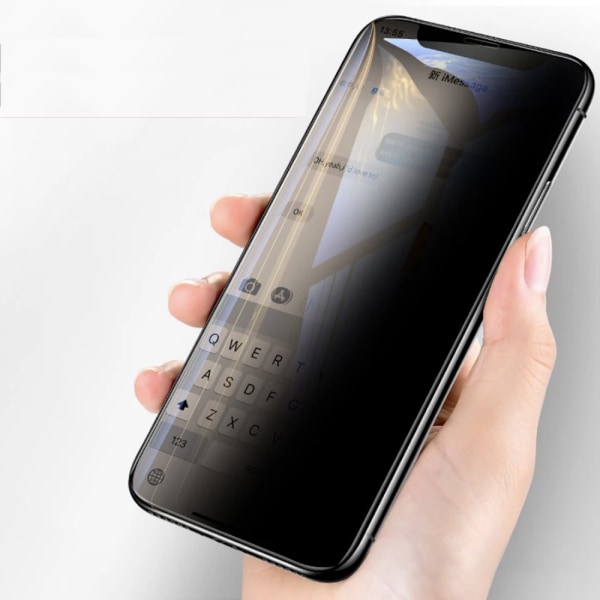 2-PACK iPhone 11 Pro Max Skärmskydd Anti-Spy HD 0,3mm Svart