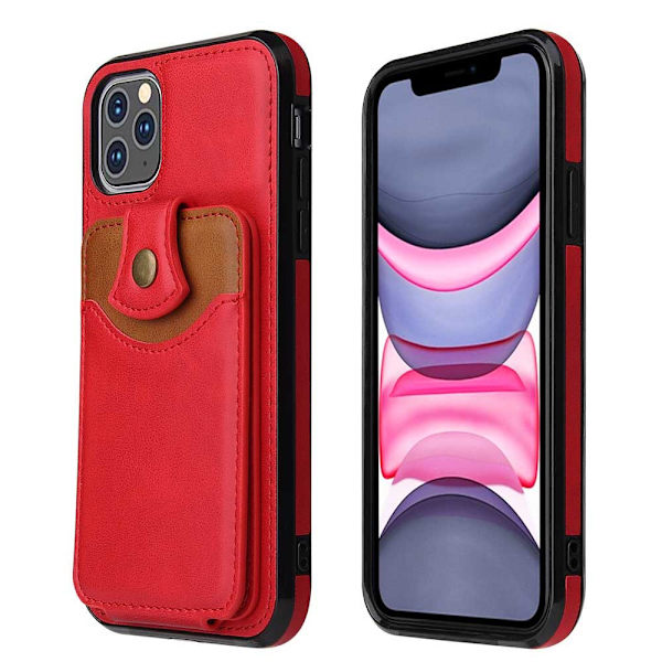 iPhone 11 Pro Max - Praktiskt Skal med Korthållare Grå