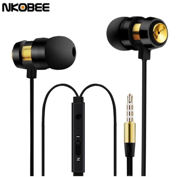 NKOBEE In-ear Hörlurar med Mic In-lineControl (Original) Svart