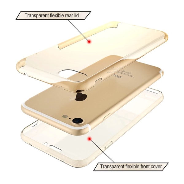 Dubbelsidigt Silikonfodral med TOUCHFUNKTION för iPhone 8 PLUS Rosa