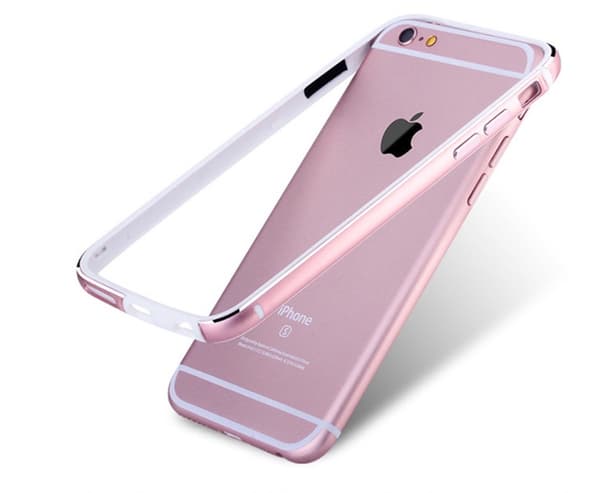 iPhone 6/6S Plus - Stilren Bumper i Aluminium och Silikon Roséguld