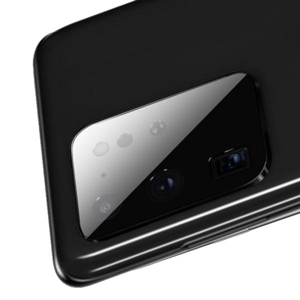 S20 Ultra-beskyttelsesfilm for bakre kameralinse + metallramme Svart