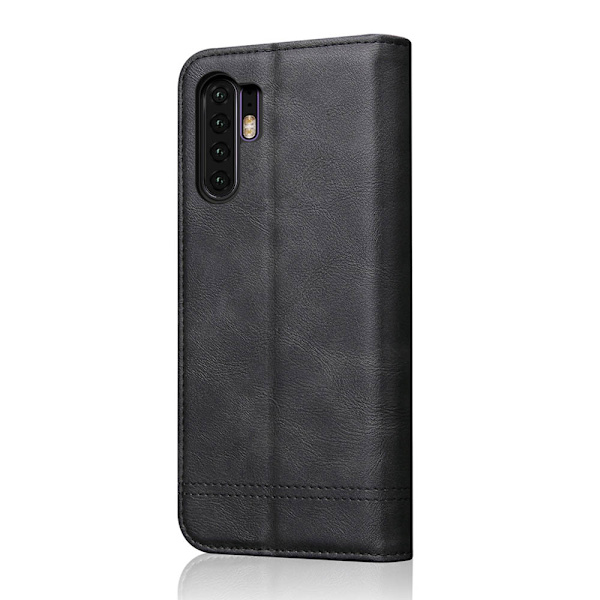 Exklusivt Smart Fodral med Kortfack (LEMAN) - Huawei P30 Pro Svart