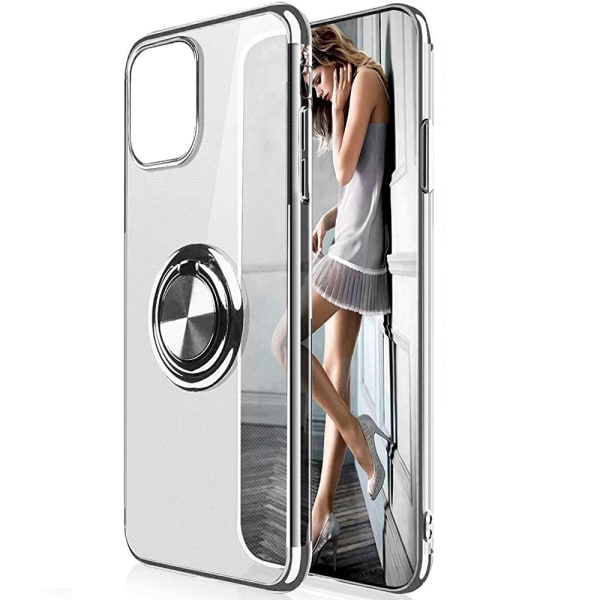 Stilfuldt cover med ringholder - Samsung Galaxy A41 Silver