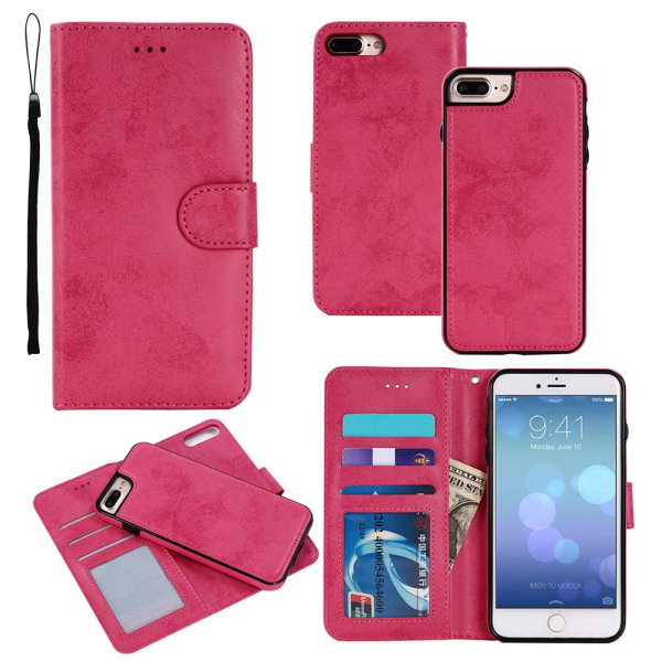 iPhone 8 Plus - Fodral med Smartfunktion (LEMAN) Rosa