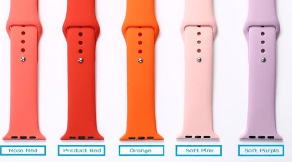 Apple Watch 42mm - Silikonerem fra LEMAN (Original) Mörkgrå Medium