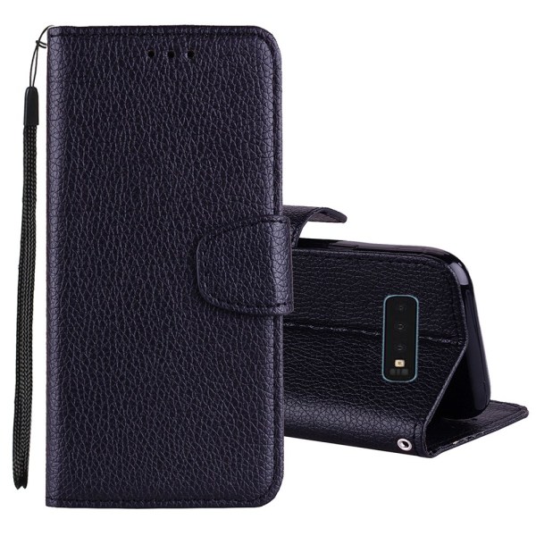 Praktisk deksel med lommebok til Samsung Galaxy S10 Brun