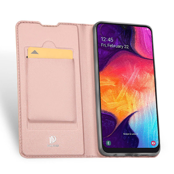 Samsung Galaxy A50 - Elegant Plånboksfodral Skin Pro Series Guld