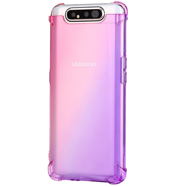 Samsung Galaxy A80 - Stilig silikondeksel Rosa/Lila