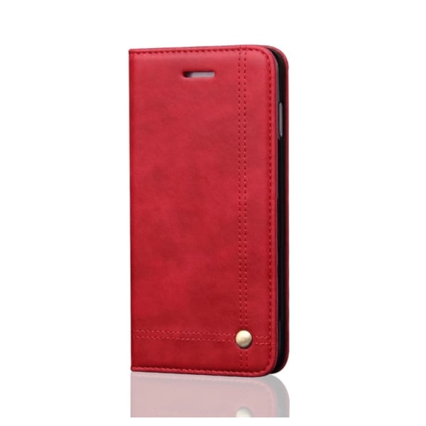 iPhone X/XS - RUSTIC Plånboksfodral Röd
