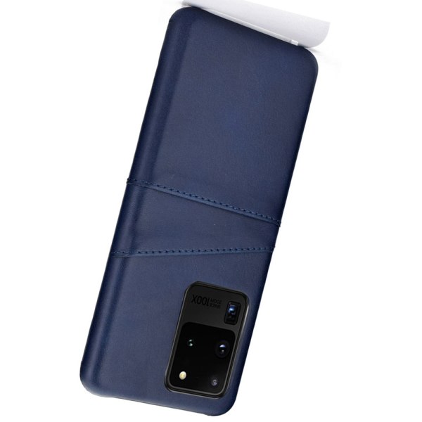 Samsung Galaxy S20 Ultra - Praktisk vintage cover med kortrum Mörkblå