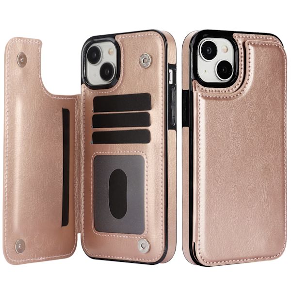 Bæredygtigt lædercover til iPhone 15 Plus Marinblå