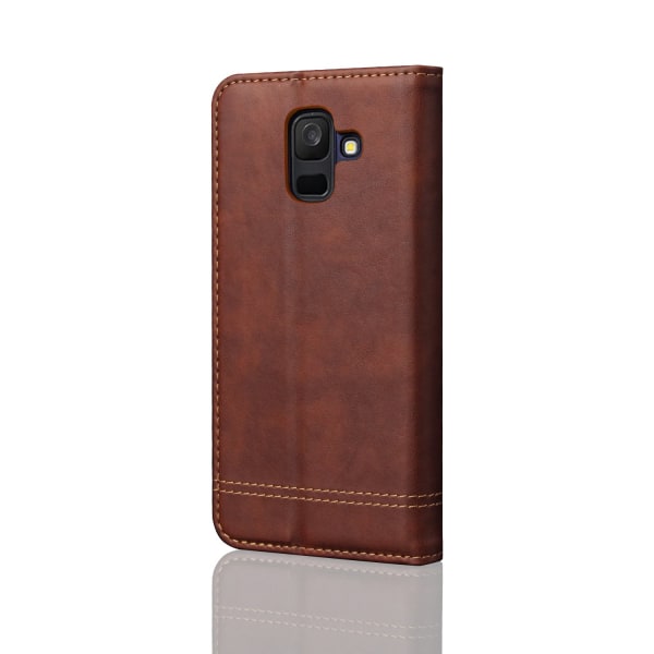 LEMAN Stilig lommebokdeksel til Samsung Galaxy A6 Plus Svart