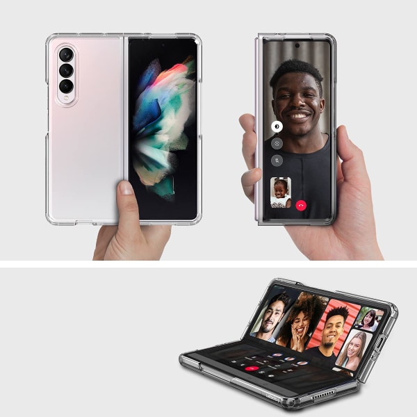 Samsung Galaxy Z Fold 3 - Stötdämpande Stilrent Silikonskal Genomskinlig