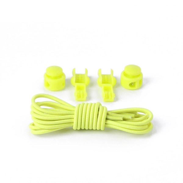 Elastiske snørebånd - inklusive snøre (længde: 100 cm) Grön