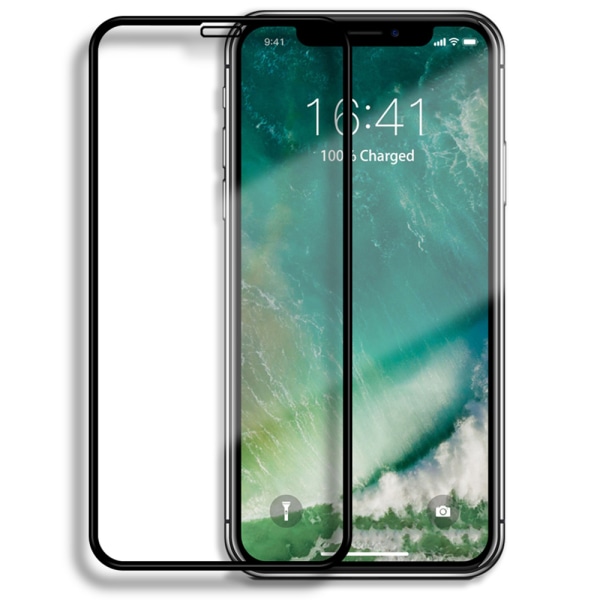 iPhone X/XS 3-PACK skjermbeskytter 2,5D ramme 9H 0,3mm Svart